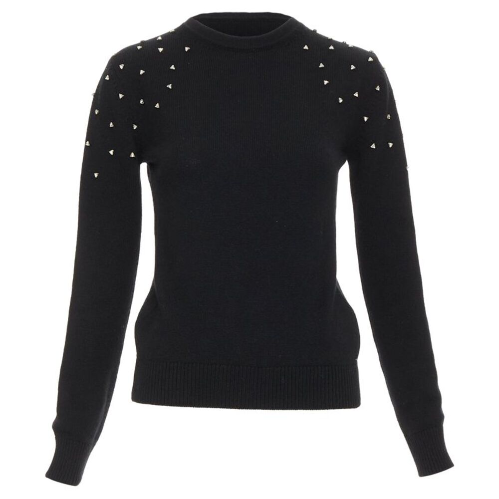 Saint Laurent cashmere crystal embellished crew sweater